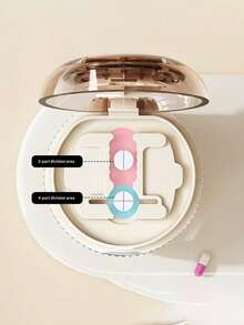 Japanese Style Pill Cutter, 1/4 Tablet Splitter, Pill Cutter And Splitter, Compact 2-In-1 Pill Cutter, Small Portable Pill Cutter And Storage Box, Portable Pill Dispenser, Precise 1:2 Tablet Splitter, Convenient And Easy To Use Pill Storage Box, Plastic Material, Home Mini Pill Cutter. Multifunctional Pill Tool - Multicolor - View 9