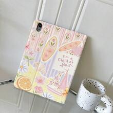 1pc Watercolor Beach & Floral Print Book-Style Stand Protective Tablet Case Compatible With IPad Air 6/5/4 &10 (10.9 Inch) - Compatible With IPad Pro 2024,Air M3/A16 2025, Compatible With Samsung For Galaxy Tab S9 FE/S8 Plus/S7/S10,Compatible With Oppo Pad,Compatible With Huawei Matepad,Compatible With Vivo Pad,Compatible With Honor Pad,Compatible With Lenovo Xiaoxin Pad - Multicolor - View 6