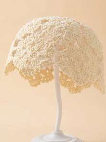 1pc Women's Lightweight Hollow Handmade Crochet Wool Hat, Suitable For Spring, Summer And Autumn Daily Outdoor Wear - No Diamond Version - View 3