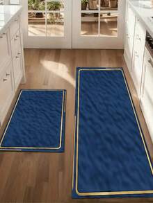 Navy Blue Minimalist Kitchen Set, Modern Simple Style, Kitchen Anti-Fatigue Cushion, Corridor Runner, Diatom Mud Material Anti-Slip Soft And Comfortable Easy To Clean, Suitable Bedroom, Living Room, Dining Room, Kitchen, Bathroom, Entrance, Floor|,Kitchen Mat Set 2D Flat Local Printed Kitchen Floor Mat Entrance Door Mat Bathroom Mat, Passage Floor Mat Kitchen Carpets, Laundry Room Decorations, Balcony Carpets, Party Daily Anniversary Party Valentine's Day Wedding Anniversary Mother's Day Graduation Father's Day Birthdays Anniversaries Thanksgiving, Mat Indoor/Outdoor Use, Durable Polyester, Festive Home Accent, Bathroom Entrance Mat ,Decorative Gift,Suitable For Coffee Machine,Coffee Pot,Faucet Splash Guard Drain Mat,Counter Tableware Drying Pad,Washable Floor Kitchen,Bathroom,Hides Stains,Absorbent,Kitchen Drying Mat,Suitable For Dining Table,Coffee Bar Outdoor Door Mats,Absorbent Mats,Easy Clean Mats,Dish Drying Mat,Countertop,Protector,Rugs For Living Room - Multicolor - View 6