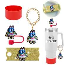 Bluey Phụ kiện nắp đậy ống hút bằng kim loại có logo Brui mới, chịu nhiệt và chống trượt cho cốc. - Nhiều màu - Xem 14