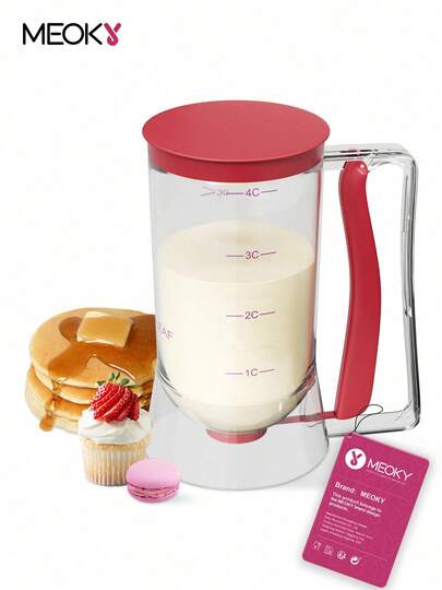 带刻度的煎饼面糊分配器，烘焙工具，可精确控制煎饼、纸杯蛋糕、华夫饼和蛋糕的份量，厨房量具分配器