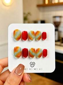 Bộ 10 móng giả thủ công hình vuông và tròn, dáng hạnh nhân. Những móng giả này có hiệu ứng ombre màu xanh lá nhạt và vàng hổ phách với các hạt kim tuyến mịn. Thích hợp cho các bữa tiệc, đám cưới và sử dụng hàng ngày. Bộ sản phẩm bao gồm dụng cụ làm móng. Đây là món quà hoàn hảo dành cho phụ nữ và các cô gái. - Nhiều màu - Xem 7