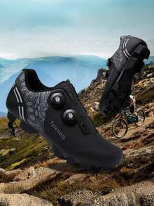 Giày đạp xe thoáng khí MTB dành cho nam và nữ, giày đạp xe địa hình, giày thể thao đường trường, giày đạp xe SPD, giày đạp xe chuyên nghiệp dành cho nam và nữ, giày đua xe đạp địa hình đế bằng, giày MTB có đinh. - màu đen - Xem 3