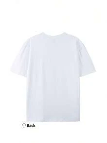 V-On-Dutch Motorcycles Speed Shop Built For Speed Men's Summer Cotton Graphic Tee Double Sided Printed Casual Short Sleeved Shirt Ideal Father's Day Gift Men's Clothes Streetwear Style Outfits - 白色 - 查看 2