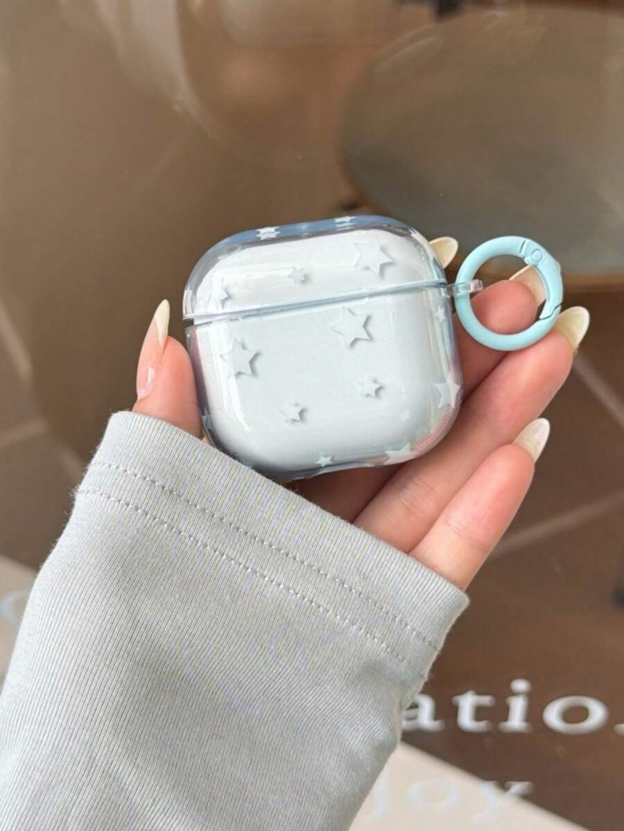 Ốp bảo vệ hình ngôi sao trong suốt tương thích với Apple Pro 3/2/1, ốp tai nghe Bluetooth không dây cho Pods 4/3/2/1, unisex