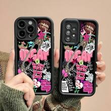 Las fundas para teléfono Attitude Girl Aesthetic Sticker Pack son compatibles con , Apple, VIVO, OPPO, , Transsion, ,  y Honor. Fabricadas en silicona TPU, ofrecen protección contra golpes y caídas. - Negro - Ver 2