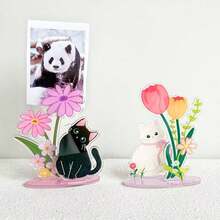 Kẹp ảnh acrylic hình hoa mèo dễ thương - A - Xem 2