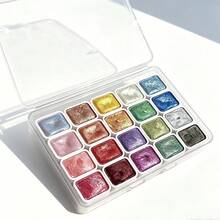 20 Colors Per Set, A Total Of 2 Sets Pearlescent Solid Watercolor Kit, Suitable For Chinese Painting, Thangka Art, Calligraphy And Coloring Works, Professional Art Supplies - Sets - View 5