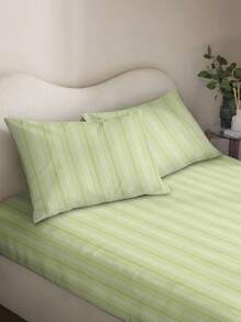 Bộ ga trải giường 3 món, chất liệu microfiber 80g, họa tiết hình học, gồm 1 ga trải giường và 2 vỏ gối. - Màu xanh nhạt - Xem 7