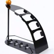 Organizador de escritorio de 4 ranuras de malla de hierro, soporte para artículos de oficina, organizador de control remoto, diseño moderno y elegante de ventilador de metal negro que ahorra espacio - negro - Ver 7