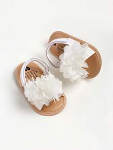 Infant Girls' Elegant White Outdoor Sandals, Summer Toddler Shoes - White - View 7