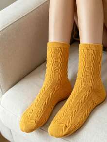 5 Pairs Random Women's Mesh Mid-Calf Socks, Fashionable Versatile Socks For Spring/Summer - Multicolor - View 3