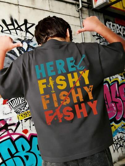 Tween Boy Graphic Print T-Shirt, Soft And Comfortable Fabric, Suitable For Boys Outdoor Sports, Casual Daily Wear, Street Style, Campus Style, Fashionable Boys Spring/Summer Casual Versatile Top