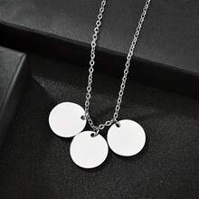 1 chiếc [Tùy chỉnh] Dây chuyền khắc chữ cá nhân hóa, chất liệu thép không gỉ, chữ khắc theo yêu cầu, mặt dây chuyền tròn, trang sức đôi, dây chuyền nam, quà tặng tốt nhất, dây chuyền tùy chỉnh, tên, giờ, văn bản và nội dung khác có thể tùy chỉnh, quà tặng Ngày của Mẹ, quà sinh nhật cho vợ, quà kỷ niệm. - Nhiều màu - Xem 12
