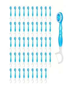 Bộ 50/22/15/1 que vệ sinh răng miệng dùng một lần khi đi du lịch, dụng cụ vệ sinh mini đóng gói riêng lẻ với hạt làm sạch, dụng cụ làm sạch lưỡi, chỉ nha khoa và tăm xỉa răng, bộ dụng cụ hàng ngày tiện dụng cho khách sạn, du lịch, cắm trại và sử dụng tại nhà. - Nhiều màu - Xem 12