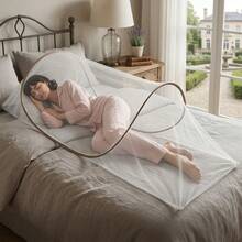 Màn chống muỗi bằng polyester nhẹ, có thể điều chỉnh và dễ dàng lắp đặt, thích hợp cho cắm trại tại nhà, có thể giặt tay (sử dụng quanh năm). - trắng - Xem 2