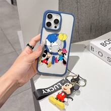 This Disney Mickey Mouse Pattern Lanyard Phone Case Features A Strong Magnetic Closure And Full Coverage Of Acrylic And TPU Material. It's Shockproof, Lightweight, And Suitable For IPhone17/16/11/13/15/15 Plus/15 Pro/15 Pro Max/12/14 Pro Max/11 Pro Max/12 Pro/12 Pro Max/13. It's A Popular Birthday Gift, Business Gift, Durable, Stain-Resistant, And Fingerprint-Resistant New Phone Case For Men And Women. It Also Includes A Mickey Mouse Phone Case And Mickey Mouse Doll Bracelet. Compatible With SamsungGalaxy S20, S21, S22, S23, And S24 Series. It's The Perfect Gift For Friends And Family. This Stylish Phone Case Is Fun, Lightweight, And Durable. IPhone17 Pro Max Phone Case, Minnie Phone Case. - Trong sáng - Xem 6