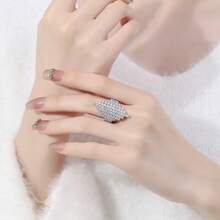 全镶钻菱形戒指，时尚新娘婚礼伴娘戒指 - 滿鑽菱形戒指 - 查看 13