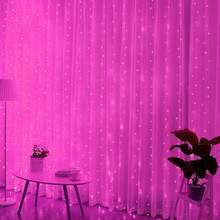 1pc Battery Powered 6/3 Meters Indoor Bedroom Decor LED Hanging String Lights For Wedding And Holiday Decoration - 電池盒窗簾燈 - 查看 8