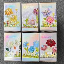 Micro Building Block Flower Bouquet Set, Fairy Floral Micro Building Block Kit With Stackable Transparent Display Box, DIY Micro Brick Toy Suitable For Children 6+ And Adults, Home Office Desk Bedroom Decor, Perfect Gift For Birthday, Valentine's Day, Mother's Day, Christmas, Anniversary - Multicolor - View 8