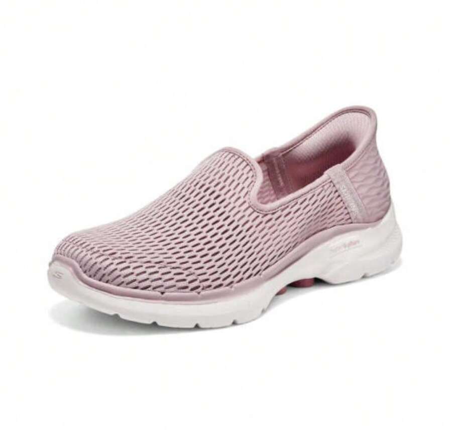Skechers 舒适减震休闲套脚步行鞋 - 粉色 - 查看 1