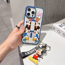 This Disney Mickey Mouse Pattern Lanyard Phone Case Features A Strong Magnetic Closure And Full Coverage Of Acrylic And TPU Material. It's Shockproof, Lightweight, And Suitable For IPhone17/16/11/13/15/15 Plus/15 Pro/15 Pro Max/12/14 Pro Max/11 Pro Max/12 Pro/12 Pro Max/13. It's A Popular Birthday Gift, Business Gift, Durable, Stain-Resistant, And Fingerprint-Resistant New Phone Case For Men And Women. It Also Includes A Mickey Mouse Phone Case And Mickey Mouse Doll Bracelet. Compatible With SamsungGalaxy S20, S21, S22, S23, And S24 Series. It's The Perfect Gift For Friends And Family. This Stylish Phone Case Is Fun, Lightweight, And Durable. IPhone17 Pro Max Phone Case, Minnie Phone Case. - 無色 - 查看 6