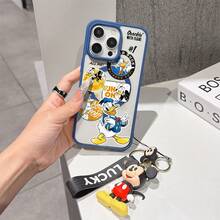 This Disney Mickey Mouse Pattern Lanyard Phone Case Features A Strong Magnetic Closure And Full Coverage Of Acrylic And TPU Material. It's Shockproof, Lightweight, And Suitable For IPhone17/16/11/13/15/15 Plus/15 Pro/15 Pro Max/12/14 Pro Max/11 Pro Max/12 Pro/12 Pro Max/13. It's A Popular Birthday Gift, Business Gift, Durable, Stain-Resistant, And Fingerprint-Resistant New Phone Case For Men And Women. It Also Includes A Mickey Mouse Phone Case And Mickey Mouse Doll Bracelet. Compatible With SamsungGalaxy S20, S21, S22, S23, And S24 Series. It's The Perfect Gift For Friends And Family. This Stylish Phone Case Is Fun, Lightweight, And Durable. IPhone17 Pro Max Phone Case, Minnie Phone Case. - 無色 - 查看 6