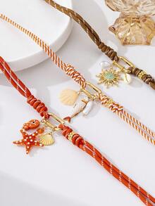 1pc Fashionable & Elegant Bohemian Style Ocean Life Jewelry Accessory Necklace, Suitable For Daily Wear, Festivals, Parties And Beach Vacation - Necklace - View 2