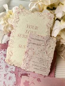 1 Pack Of 30 Sheets Mixed Material Embossed Floral Border Decorative Paper, Writeable For DIY Scrapbooking, Journaling, Background - Multicolor - View 4