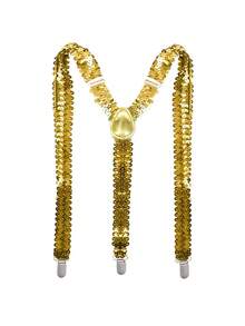 1 chiếc dây đeo quần hình chữ Y co giãn có thể điều chỉnh, đính sequin, unisex, thích hợp cho tiệc Halloween. - A - Xem 4