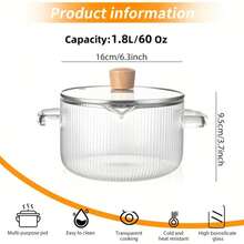 LDQ Borosilicate Glass Cookware Set With Lid - Heat Resistant, Suitable For Stovetops, Ovens And Ceramic Hobs - Ideal For Soup, Milk, Rice And Stews - Durable And Easy To Clean - Perfect For Home Cooking And Meal Prep, Stovetop Cooking Appliances - View 12