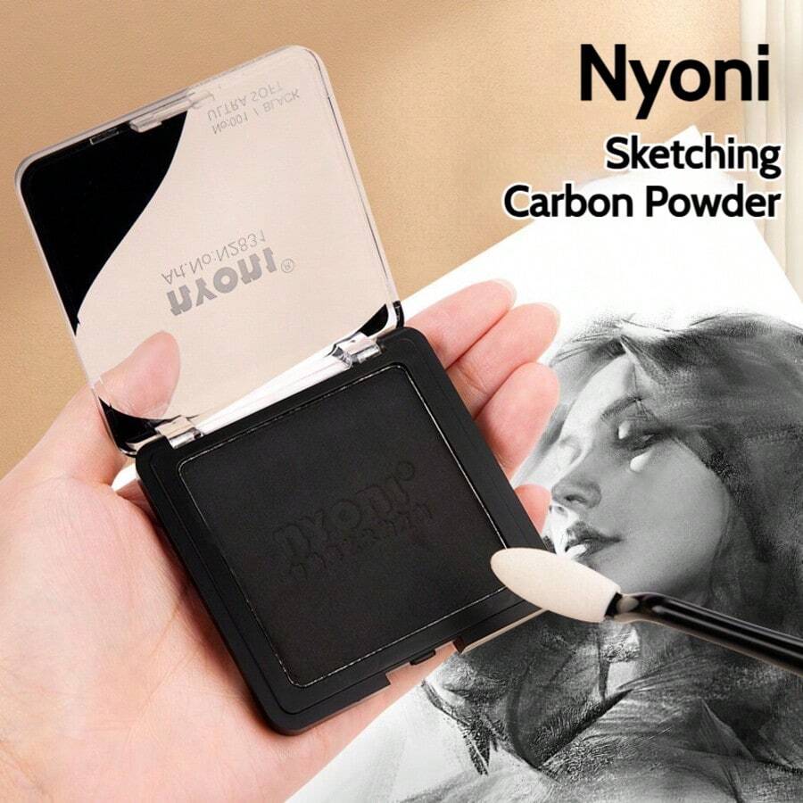 1pc Nyoni Ultra-Fine Charcoal Powder, Professional Sketching Use, Smooth Texture, Lightweight Multi-Functional Shading Powder, Suitable For Use With Blending Stumps And Sponges, Create Natural Soft Shadows And Highlights, Artist Painting Back To School Art Supplies