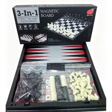 3-In-1 Magnetic Chess, Checkers & Backgammon Folding Travel Set - Multicolor - View 7