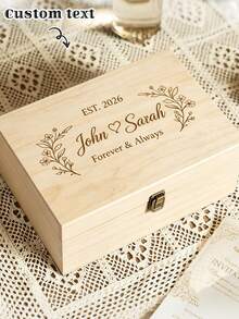 Personalisierte Braut-Hochzeits-Erinnerungsbox mit Deckel, anpassbarer Text, gravierte "Mr And Mrs" Holz-Erinnerungsbox zur Aufbewahrung, geeignet als Braut-Dusche-Geschenk, Paar-Verlobungs-Geschenk, Bräutigam- und Braut-Hochzeits-Geschenk, personalisierte Hochzeits-Erinnerungsbox, Paar-personalisierte gravierte Holz-Erinnerungsbox, Jahrestags-Geschenk für sie, Holz-Schmuckbox, personalisierte Hochzeits-Erinnerungsbox - Verschiedenfarbig - Übersicht 9