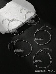8pcs Bracelet Set, Beach-Inspired And Fashionable, Featuring Heart, Round Gem, Drop,, And Lucky Elements, Suitable Women's Daily Wear Or Night Out Party. Set Includes Bracelets And Bangles With Simple & Stylish Design, Decorated With Rhinestones And Heart-Shaped Charms. Any Occasion! Valentines,Mom,Mother,Mother's Day, - 主圖款 - 查看 6