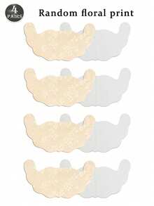 2/4 Pairs Plus Size Breathable Invisible Lace Nipple Covers, Random Printed, Suitable For Strapless Wedding Dresses & Large Bust - Multicolor - View 10