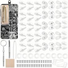 Eyeglass Repair Kits With 35 Pairs Silicone Air Chamber Glasses Eyeglasses Nose Pads, Replacement Repairing Kit With Screws & Tweezers Professional Glasses Repair Tools For Eyeglasses - Suit (outfit) - View 1