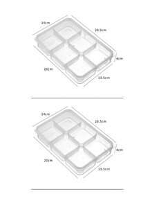 1个实用六格可重复使用食物备餐盒，耐用餐盒，多功能零食水果托盘及成人份量控制午餐盒，适合家庭、学校、办公室、旅行，是生日和新年的理想礼物 - 彩色 - 查看 14