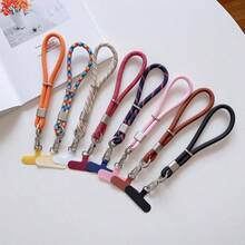 1pc Adjustable Braided Wrist Strap, Red Color Phone Lanyard, Versatile Carry Strap For Phone, Camera, Outdoor Use, Unisex - Multicolor - View 1