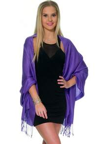 Shawls And Wraps Evening Dresses, Large Soft  Wedding Shawl - 紫丁香 - 查看 6