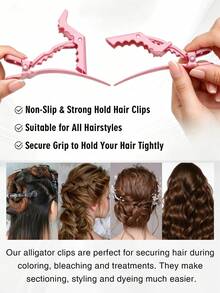 Goiple 8pcs Hair Styling Set Includes Wax Stick, Hair Gel, Comb, Hair Clips, Elastic Bands, Suitable For All Hair Types, Non-Greasy Strong Hold, No Dandruff, Oil Control Anti-Frizz, Smooth Texture, Applicable For Ponytail, Bun, Flyaway Hairstyles - Pink - View 12