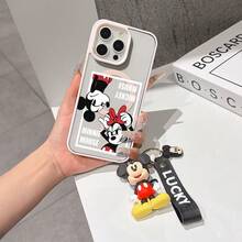 This Disney Mickey Mouse Pattern Lanyard Phone Case Features A Strong Magnetic Closure And Full Coverage Of Acrylic And TPU Material. It's Shockproof, Lightweight, And Suitable For IPhone17/16/11/13/15/15 Plus/15 Pro/15 Pro Max/12/14 Pro Max/11 Pro Max/12 Pro/12 Pro Max/13. It's A Popular Birthday Gift, Business Gift, Durable, Stain-Resistant, And Fingerprint-Resistant New Phone Case For Men And Women. It Also Includes A Mickey Mouse Phone Case And Mickey Mouse Doll Bracelet. Compatible With SamsungGalaxy S20, S21, S22, S23, And S24 Series. It's The Perfect Gift For Friends And Family. This Stylish Phone Case Is Fun, Lightweight, And Durable. IPhone17 Pro Max Phone Case, Minnie Phone Case. - Clear - View 7