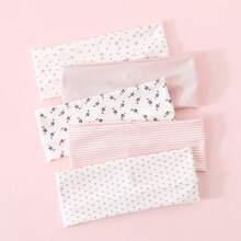 5pcs/Set Fashion Women Soft Non-Slip Headbands With Bow, Stripe, Heart, Floral Prints, Elastic Yoga Sports Hair Accessories, Versatile For Daily Wear Winter Scarf Women Bandanas Soft Headwrap Women Hair Band,Festival,Party - Multicolor - View 4