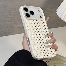1pc Pink Minimalist White Polka Dot Artistic Pattern Matte Textured Full Coverage Shockproof TPU Fashionable Phone Case Compatible With IPhone iPhone17, iPhone16, 15, 14, iPhone13, 12, 11 Pro Max/Plus/XR/7/8 Office Gift - Weiss - Übersicht 7