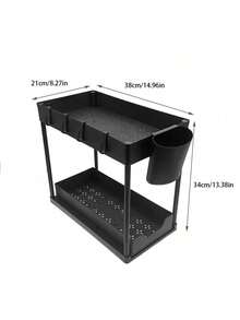 1 chiếc kệ đựng đồ đa năng hai tầng kéo ra dùng cho phòng tắm/nhà bếp - Xem 5