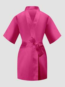 Tween Girl Pink Printed "Birthday Princess" Casual Loose Waist Tie Robe - Multicolor - View 9