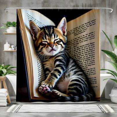Una pieza de una cortina de ducha con estampado de gato es una decoración de baño adecuada para los amantes de los gatos. Crea una atmósfera cálida y cómoda y es un regalo único para los entusiastas de los gatos. Puede mejorar instantáneamente el estilo del hogar y hacer que el baño se sienta fresco, lleno de diversión y moda.