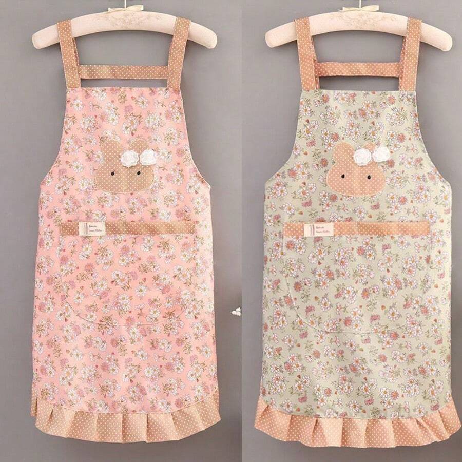 Tạp dề làm bánh họa tiết hoa kiểu công chúa dễ thương, thoáng khí và bền chắc. - Nhiều màu - Xem 1