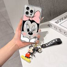 This Disney Mickey Mouse Pattern Lanyard Phone Case Features A Strong Magnetic Closure And Full Coverage Of Acrylic And TPU Material. It's Shockproof, Lightweight, And Suitable For IPhone17/16/11/13/15/15 Plus/15 Pro/15 Pro Max/12/14 Pro Max/11 Pro Max/12 Pro/12 Pro Max/13. It's A Popular Birthday Gift, Business Gift, Durable, Stain-Resistant, And Fingerprint-Resistant New Phone Case For Men And Women. It Also Includes A Mickey Mouse Phone Case And Mickey Mouse Doll Bracelet. Compatible With SamsungGalaxy S20, S21, S22, S23, And S24 Series. It's The Perfect Gift For Friends And Family. This Stylish Phone Case Is Fun, Lightweight, And Durable. IPhone17 Pro Max Phone Case, Minnie Phone Case. - 粉色 - 查看 7